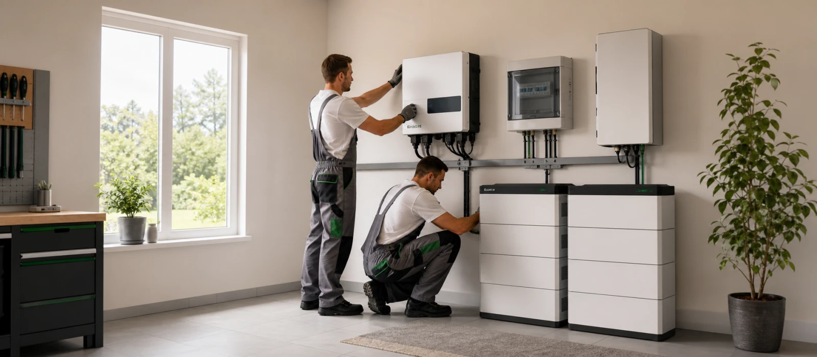 Monterzy instalują system zarządzania energią u klienta