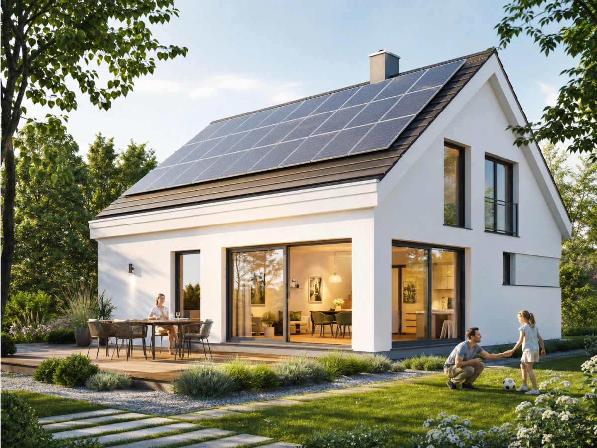 Dom z fotowoltaiką — energia zasila dom w pierwszej kolejności